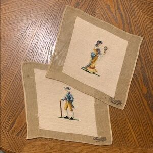 Vintage Victorian Regency Needlepoint Set 2 Artwork Decor Cottagecore Aesthetic